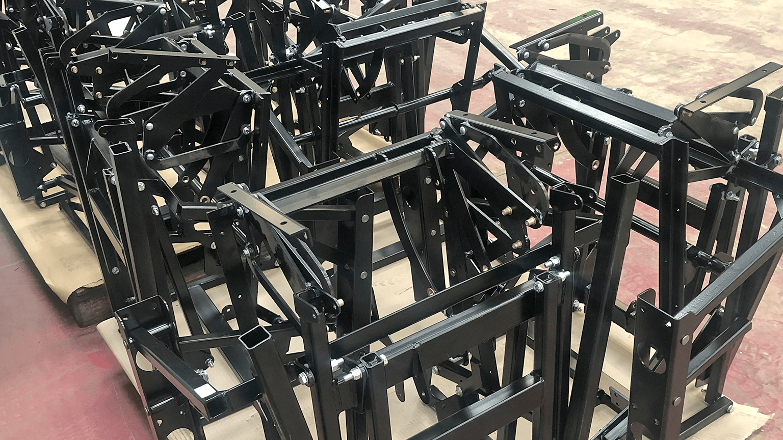 Black powder coated chair frame